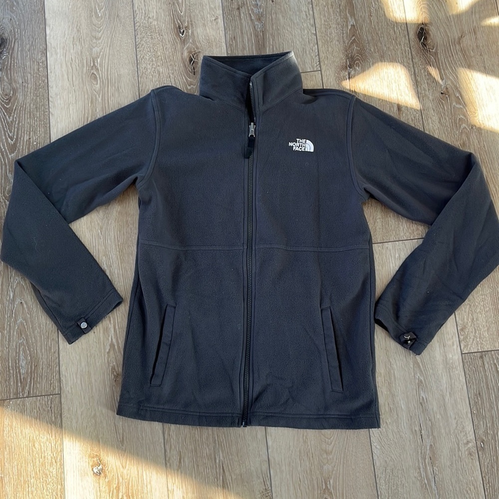 The North Face Boys XL Gray Zip Up Lightweight Fleece